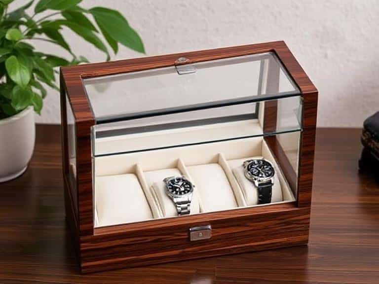 Premium Wooden Watch Box with Glass Display