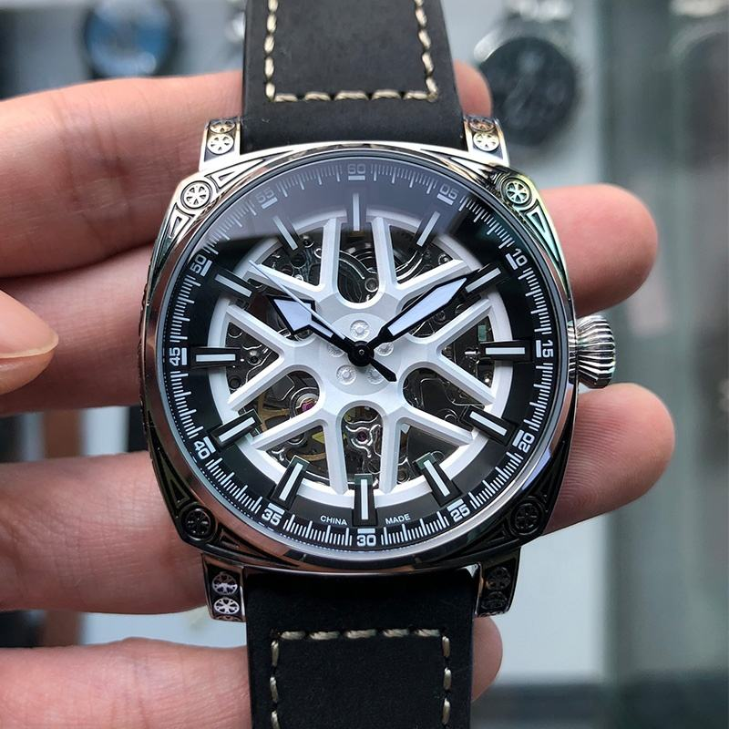 Custom Luxury 316l Stainless Steel Retro Punk Carving Pattern Luminous ...
